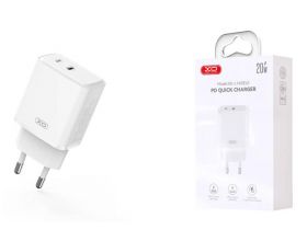 Сетевое зарядное устройство USB-C + USB-L (Lightning) XO L145 20W Bi-directional Reverse Fast Charger White