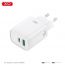 Сетевое зарядное устройство USB + USB-C + кабель Lightning-Type-C XO CE30 30W Fast Charger White