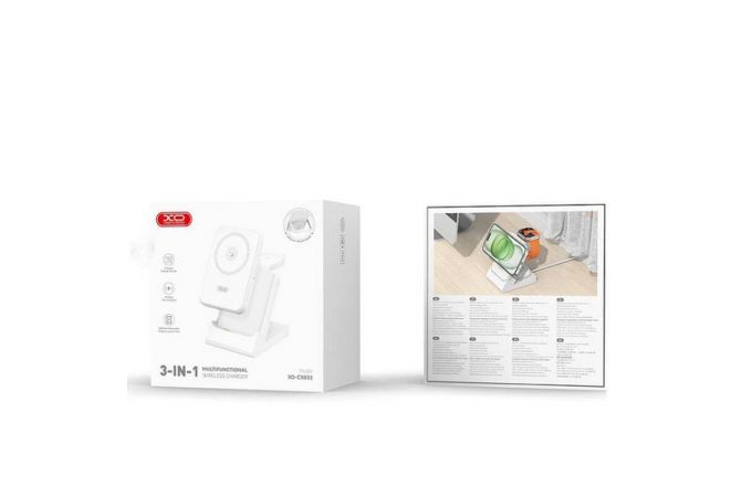Беспроводное зарядное устройство XO CX033 Mobile Power+Wireless Charger 3-in-1 White