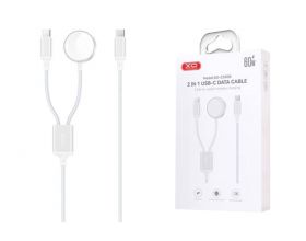 Беспроводное зарядное устройство XO CX030 Type-c to Type-c+ Metal Apple Watch Watch Charger Braided Cable White