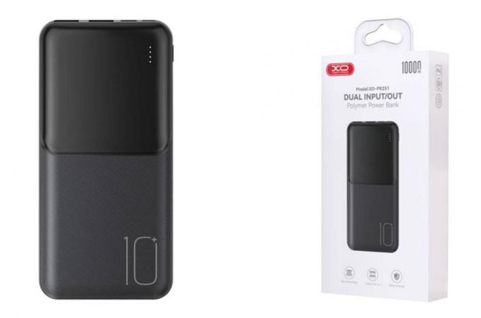 Универсальный дополнительный аккумулятор Power Bank XO PR251 Lighted Mobile Power 10000mAh Black