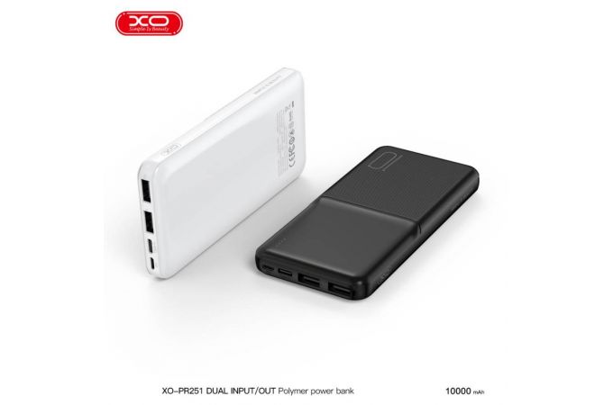 Универсальный дополнительный аккумулятор Power Bank XO PR251 Lighted Mobile Power 10000mAh Black