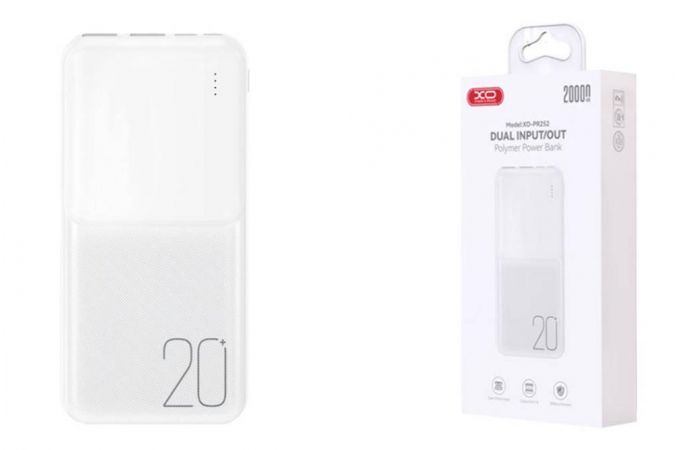 Универсальный дополнительный аккумулятор Power Bank XO PR252 Lighted Mobile Power 20000mAh White