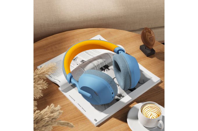 Наушники мониторные беспроводные XO BE49 Qiyue ANC Noise Canceling Folding Headband Bluetooth Headset blue