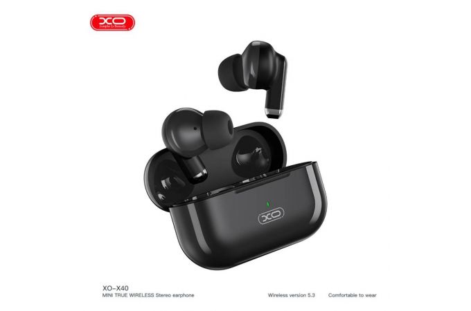 Наушники вакуумные беспроводные XO X40 Nuoke TWS Bluetooth Headset Black