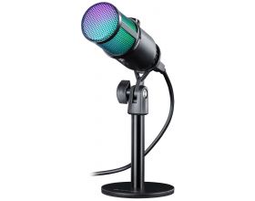 Игровой стрим микрофон Defender Glow GMC 400 USB RGB подсветка / корпус- металл / кабель 1,3м.