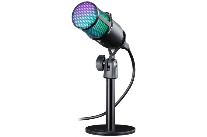 Игровой стрим микрофон Defender Glow GMC 400 USB RGB подсветка / корпус- металл / кабель 1,3м.