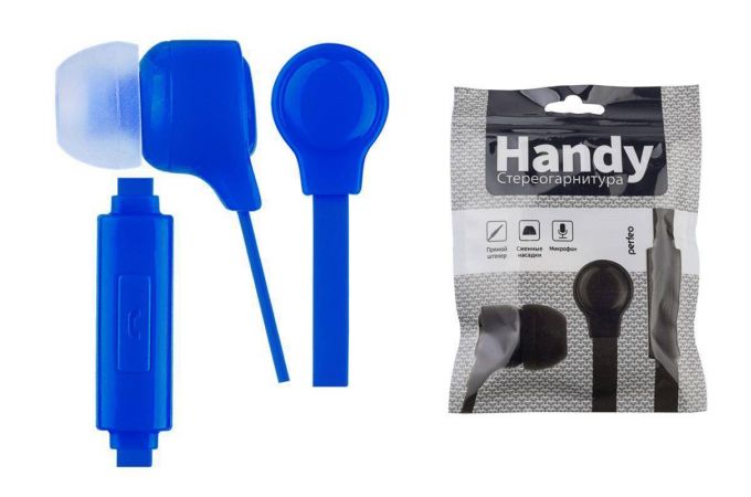 Наушники вакуумные проводные Perfeo c микрофоном HANDY (фиолетовый)new