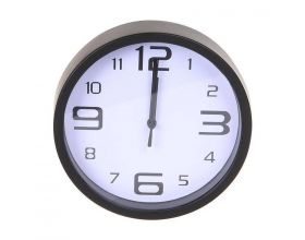 Часы настенные Perfeo "PF-WC-001", круглые д. 20 см, чёрный корпус / белый циферблат