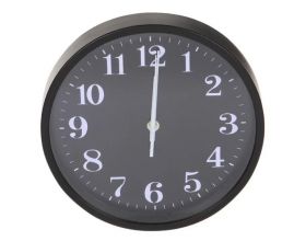 Часы настенные Perfeo "PF-WC-002", круглые д. 25 см, чёрный корпус / чёрный циферблат