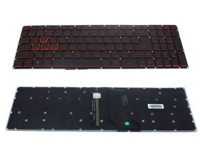 Клавиатура для ноутбука Acer Nitro AN515-51, AN515-52, AN515-53 черная, кнопки красные, с подсветкой