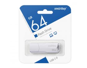 Флешка USB 2.0 SmartBuy CLUE White 64GB (SB64GBCLU-W)