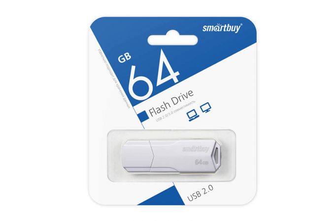 Флешка USB 2.0 SmartBuy CLUE White 64GB (SB64GBCLU-W)