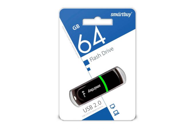 Флешка USB 2.0 Smartbuy Paean Black 64GB (SB64GBPN-K)