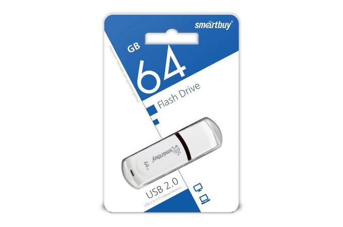 Флешка USB 2.0 Smartbuy Paean White 64GB (SB64GBPN-W)