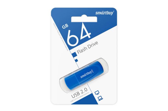 Флешка USB 2.0 SmartBuy Scout Blue 64GB (SB064GB2SCB)