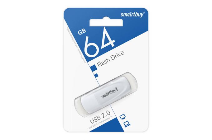 Флешка USB 2.0 SmartBuy Scout White 64GB (SB064GB2SCW)