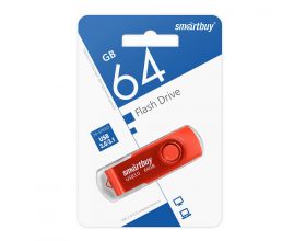 Флешка USB 2.0 SmartBuy Twist Red 64GB (SB064GB3TWR)
