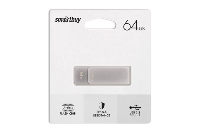 Флешка USB 3.0 /3.2 Gen.1 Smartbuy M1 Metal Grey 64GB (SB064GM1G)