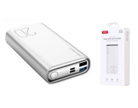 Универсальный дополнительный аккумулятор Power Bank XO PR230  QC22.5W full protocol + PD20W fast charging mobile power 20000 mAh White