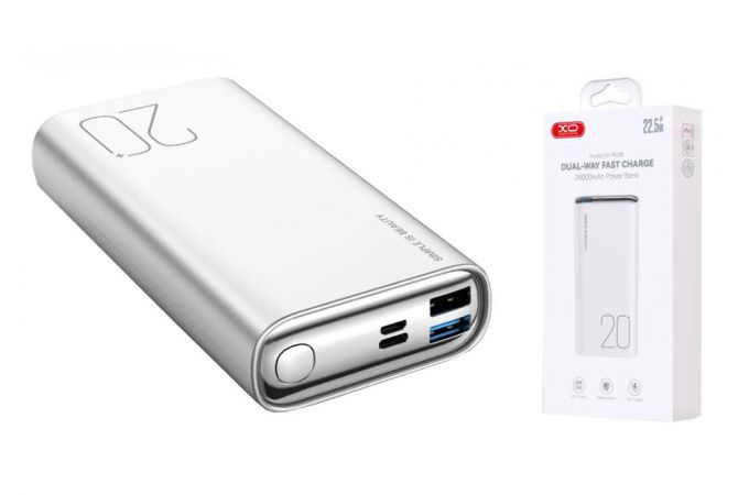 Универсальный дополнительный аккумулятор Power Bank XO PR230  QC22.5W full protocol + PD20W fast charging mobile power 20000 mAh White