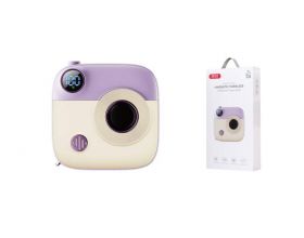 Универсальный дополнительный аккумулятор Power Bank XO PR223 PD 20W mini camera digital display magnetic suction fast charging 10000mAh Purple+White