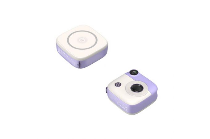 Универсальный дополнительный аккумулятор Power Bank XO PR223 PD 20W mini camera digital display magnetic suction fast charging 10000mAh Purple+White