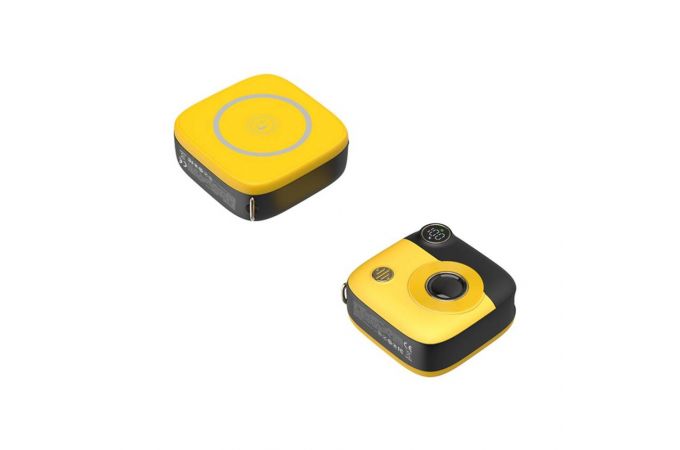 Универсальный дополнительный аккумулятор Power Bank XO PR223 PD 20W mini camera digital display magnetic suction fast charging 10000mAh Black+Yellow