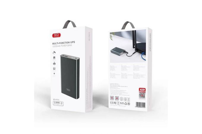 Универсальный дополнительный аккумулятор Power Bank XO PR216 UPS Multifunctional Uninterruptible Mobile Power Supply 10000mAh Gray