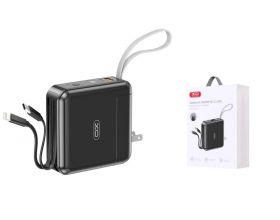 Универсальный дополнительный аккумулятор Power Bank XO PR215 PD20W+QC22.5W US wall plug rechargeable battery with iP/TYPE-C cable15000mAh Black