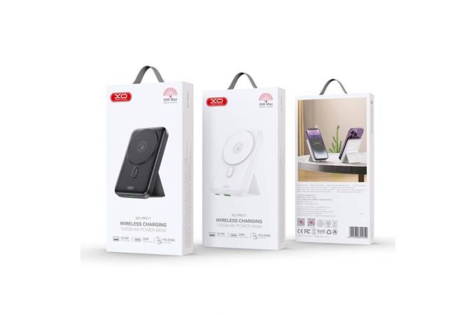Универсальный дополнительный аккумулятор Power Bank XO R211 PD20W / QC22.5W magnetic suction 10000 mAh milliampere 15W wireless charging rack White