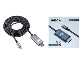 Кабель HDMI/TYPE-C WALKER WHD-57 (2 м) поддержка 4К/30Гц (без доп. питания), серый