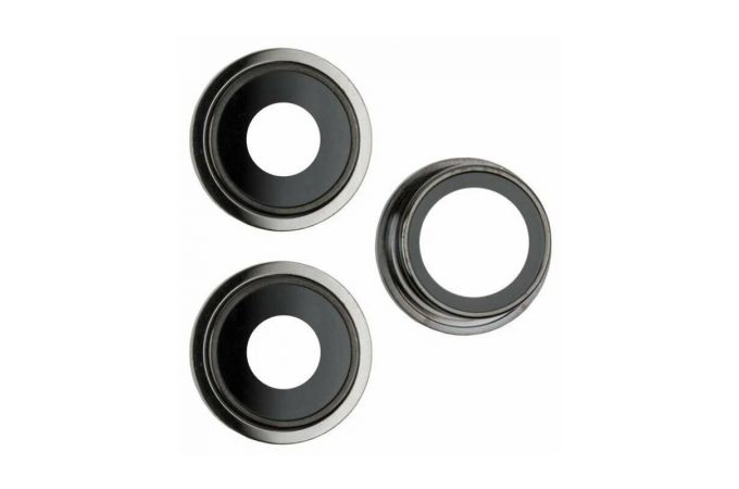 Стекло камеры для iPhone 13 Pro/ 13 Pro Max + рамка (черный) (3 в 1)