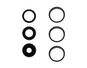 Стекло камеры для iPhone 14 Pro/ 14 Pro Max + рамка (черный) (3 в 1)