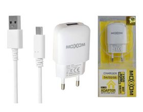 Сетевое зарядное устройство USB + кабель Type-C MOXOM  KH-06 в упаковке 2100 mAh