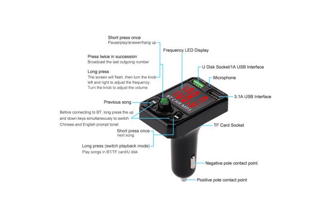 FM-Модулятор TDS TS-CAF10 (Bluetooth)