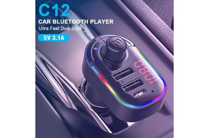 FM-Модулятор TDS TS-CAF12 RGB (Bluetooth)