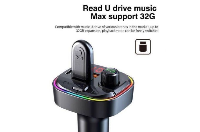 FM-Модулятор TDS TS-CAF13 RGB (Bluetooth)