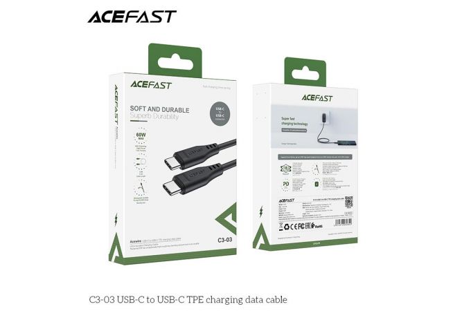 Кабель USB Type-C - USB Type-C ACEFAST C3-03 (черный) 1м