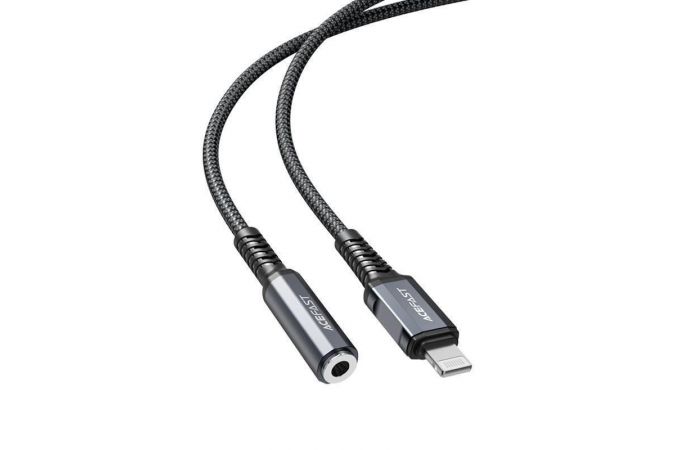 Адаптер для проводной гарнитуры iPhone c 3.5 мм на Lighting ACEFAST C1-05 (серый) 0.18 м (AUX (вход) - Lightning)