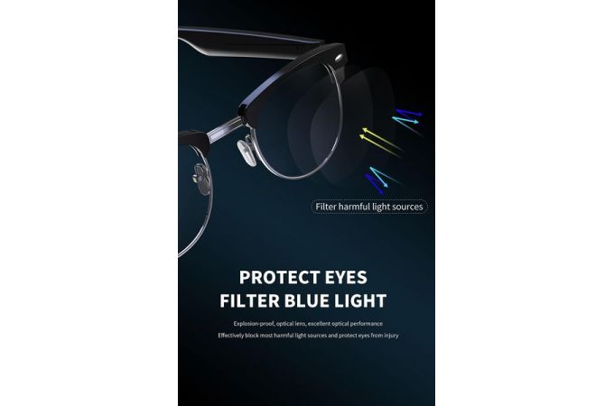 Наушники вакуумные беспроводные (очки) Charome A1 Visionary BT Glasses Bluetooth (черный)