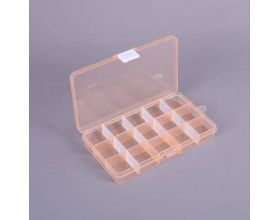 Пластиковый бокс для хранения мелких деталей D002 174x98x22 мм (15 ячеек) оранжевый