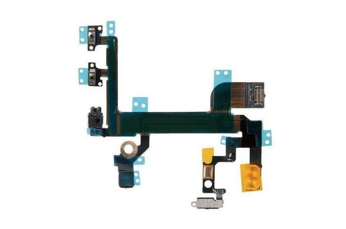 Шлейф для iPhone SE с кнопкой включения + кнопки громкости + металлический фиксатор, org разбор