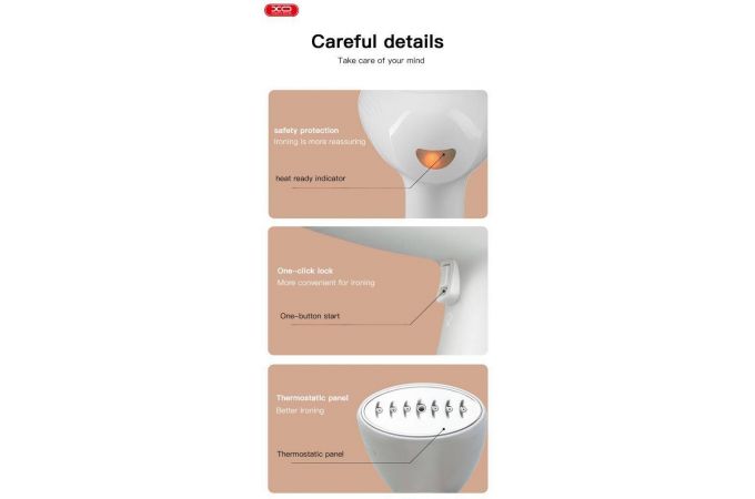 Отпариватель ручной XO CF3 1500W Handheld Garment Steamer (EU) (белый)