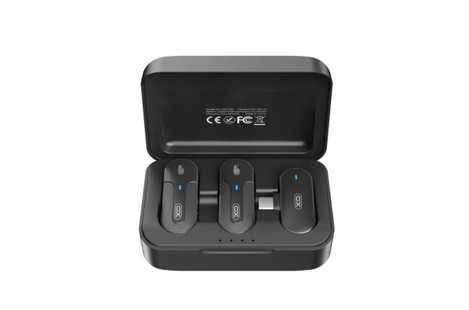 Микрофон беспроводной петличка 2 шт. для телефона XO MKF09A TypeC 1 to 2 wireless Collar clipmicrophone withbattery case