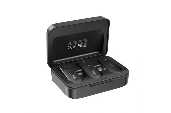 Микрофон беспроводной петличка 2 шт. для телефона XO MKF09A TypeC 1 to 2 wireless Collar clipmicrophone withbattery case