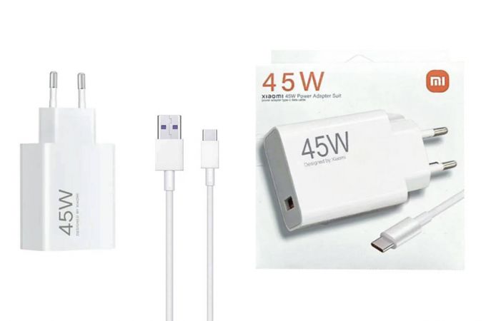 Сетевое зарядное устройство USB + кабель Type-C Xiaomi Redmi 45 W (origin.) (белый)