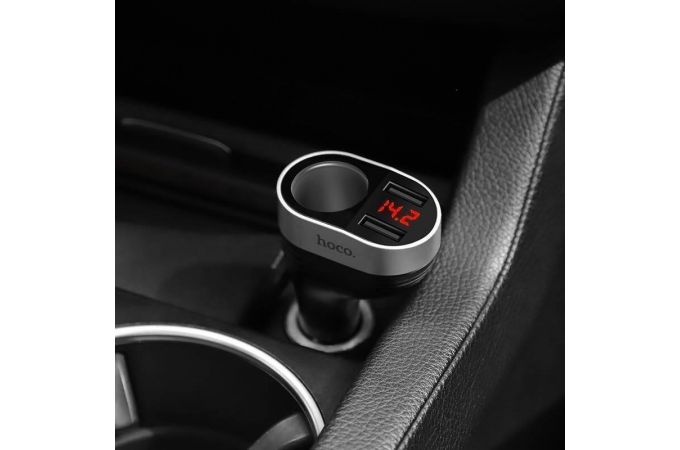Автомобильное зарядное устройство АЗУ USB HOCO Z29 Regal digital displey cigarette lighter car charg (черный)