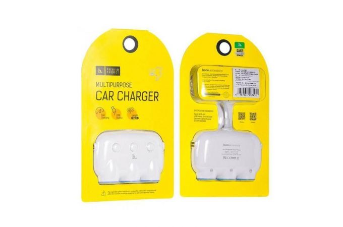 Разветвитель прикуривателя в авто HOCO C1 на 3 гнезда