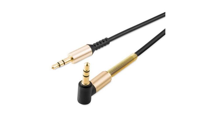 Кабель аудио AUX HOCO UPA02 AUX Spring 3.5 2 метра черный витой с микрофоном